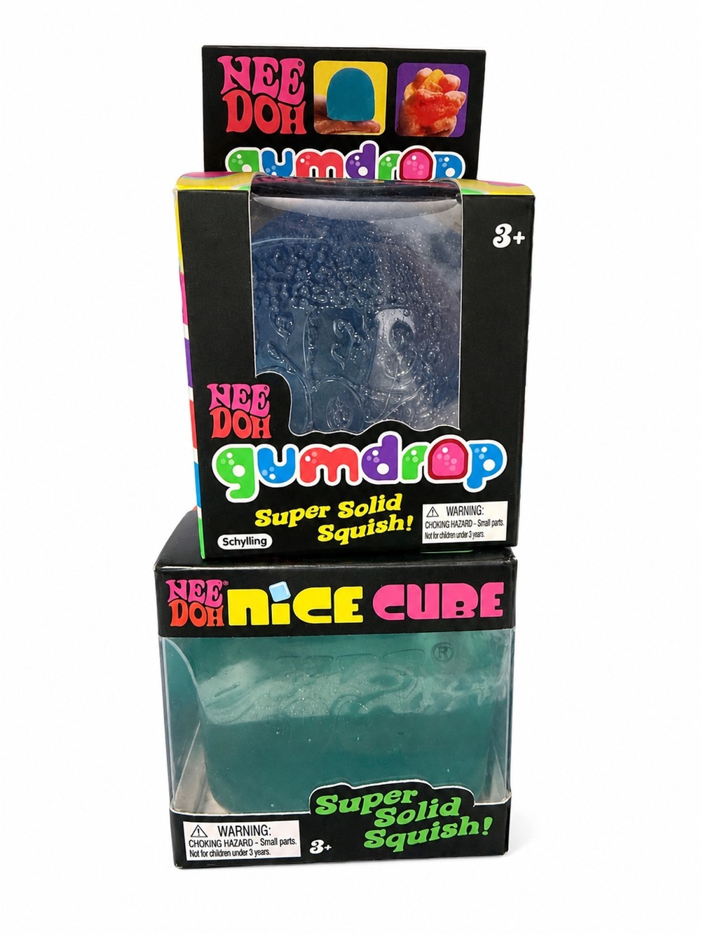 Needoh Gumdrop Super Solid Squish Toy  and Needoh nice cub - Teal and blue